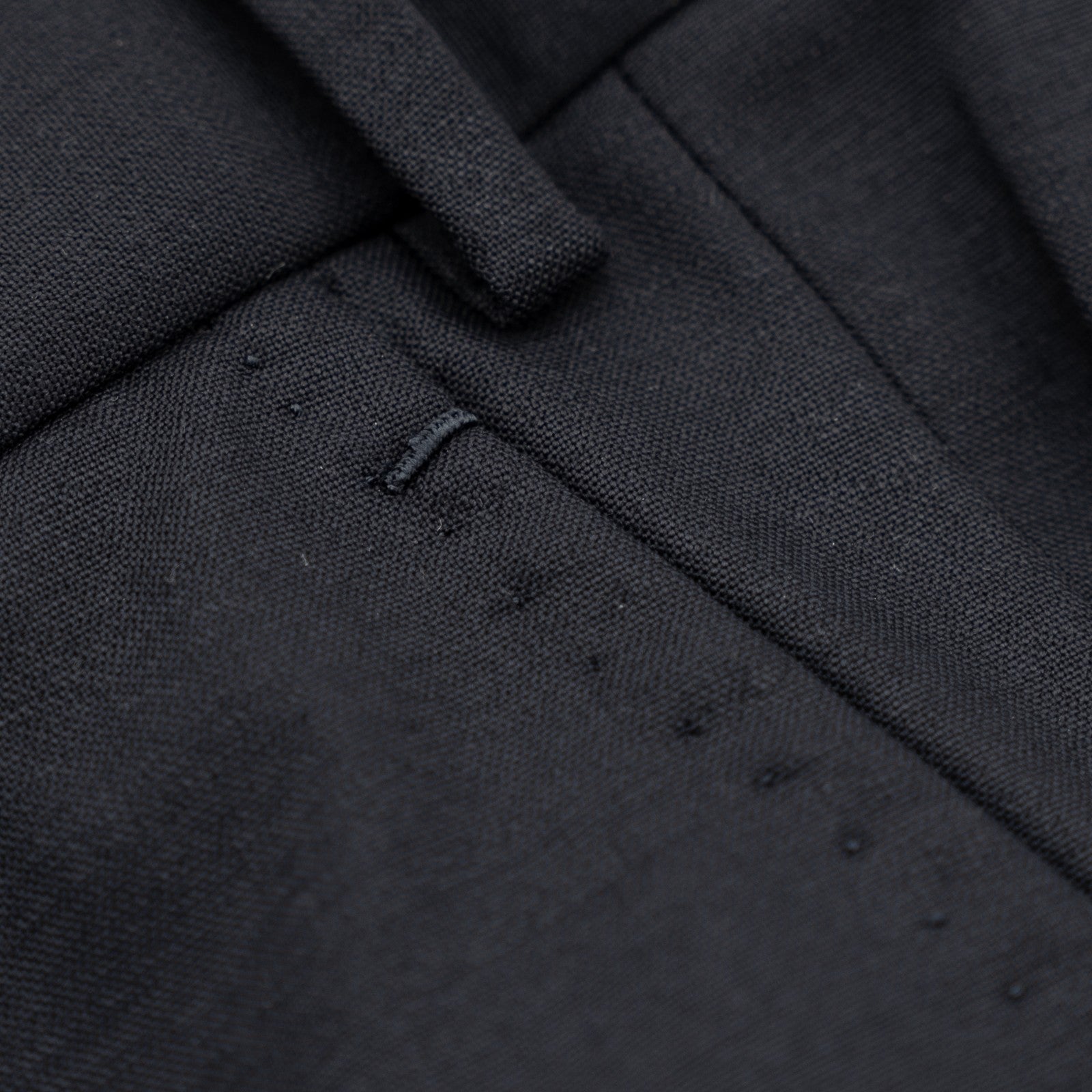 1550$ ISAIA Hand-Sewn Tapered Dress Pant Fine Wool Blue Midnight 40 US / 56 EU