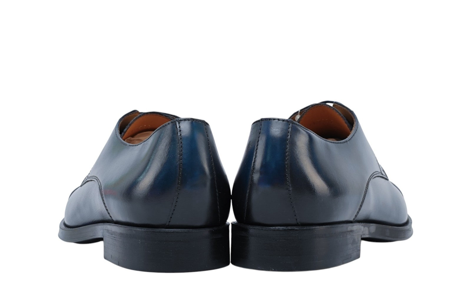 1200$ TESTONI "Salerno" Blue Navy Derby Shoes Brushed Calf 8 UK / 9 US / 42 IT