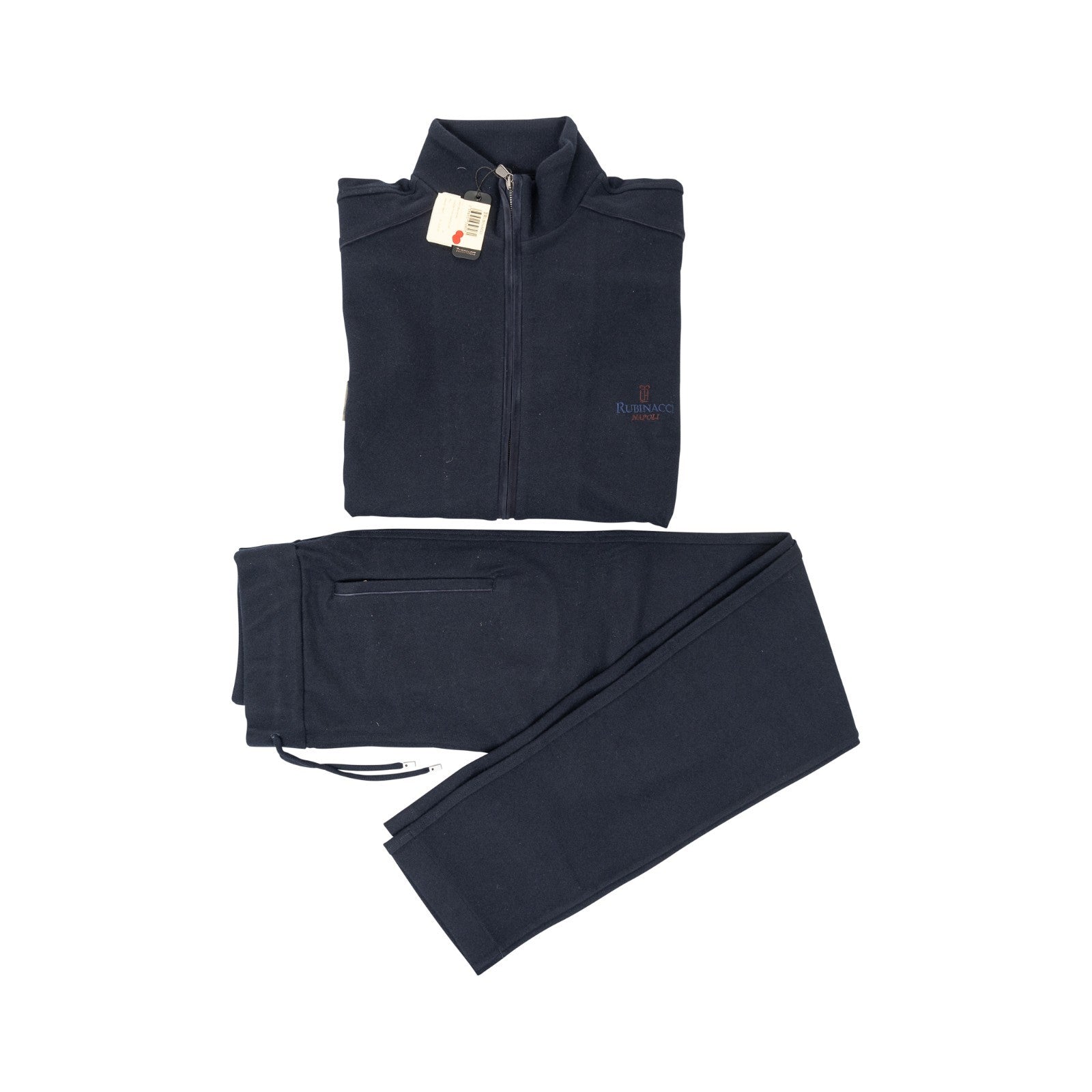 $2600 RUBINACCI Blue Tracksuit LORO PIANA Wool Cashmere + Leather Details