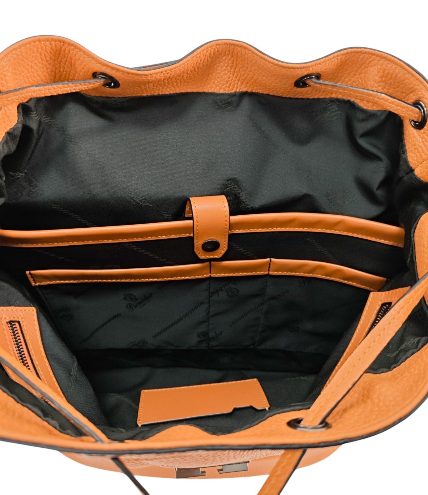 1750$ PINEIDER FIRENZE 1774 Grained Leather Backpack Orange – Italian Luxury
