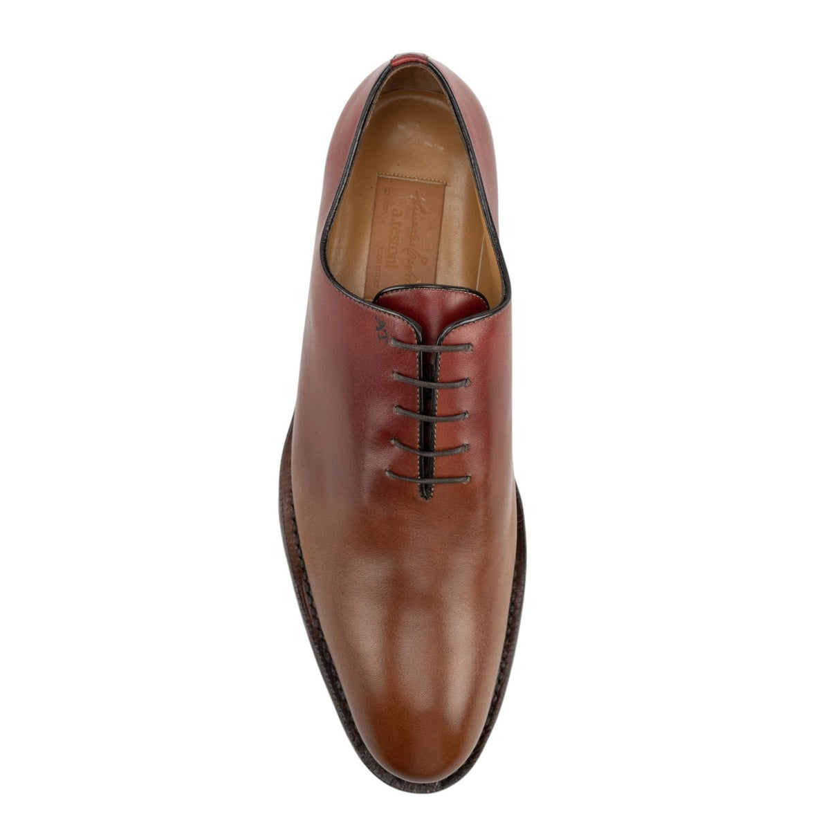 1450$ TESTONI "PIUMA" Construction Oxford Shoes Calf Wine 8 UK 9 US 42 IT