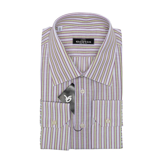 690$ ITALIAN LUXURY GERLIN Shirt Striped Linen & Cotton 16 - 41 4G ZILLI