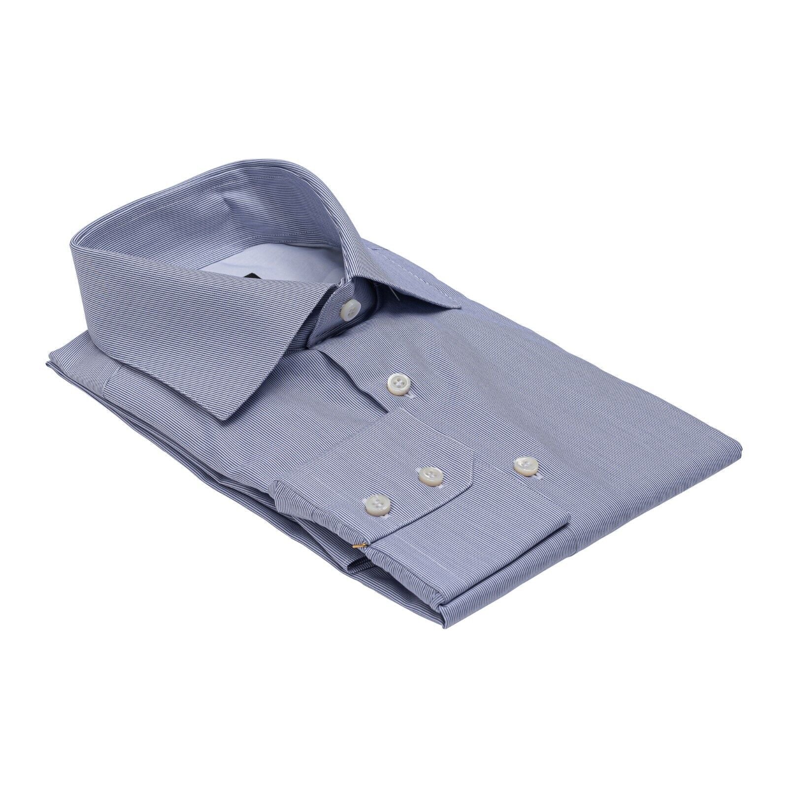 690$ ITALIAN LUXURY GERLIN Shirt Blue THOMAS MASON Cotton 3AF ZILLI