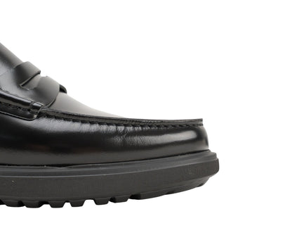 1050$ TESTONI "Mocs" Penny Loafer Shoes Calf Black 8 UK / 9 US / 42 IT