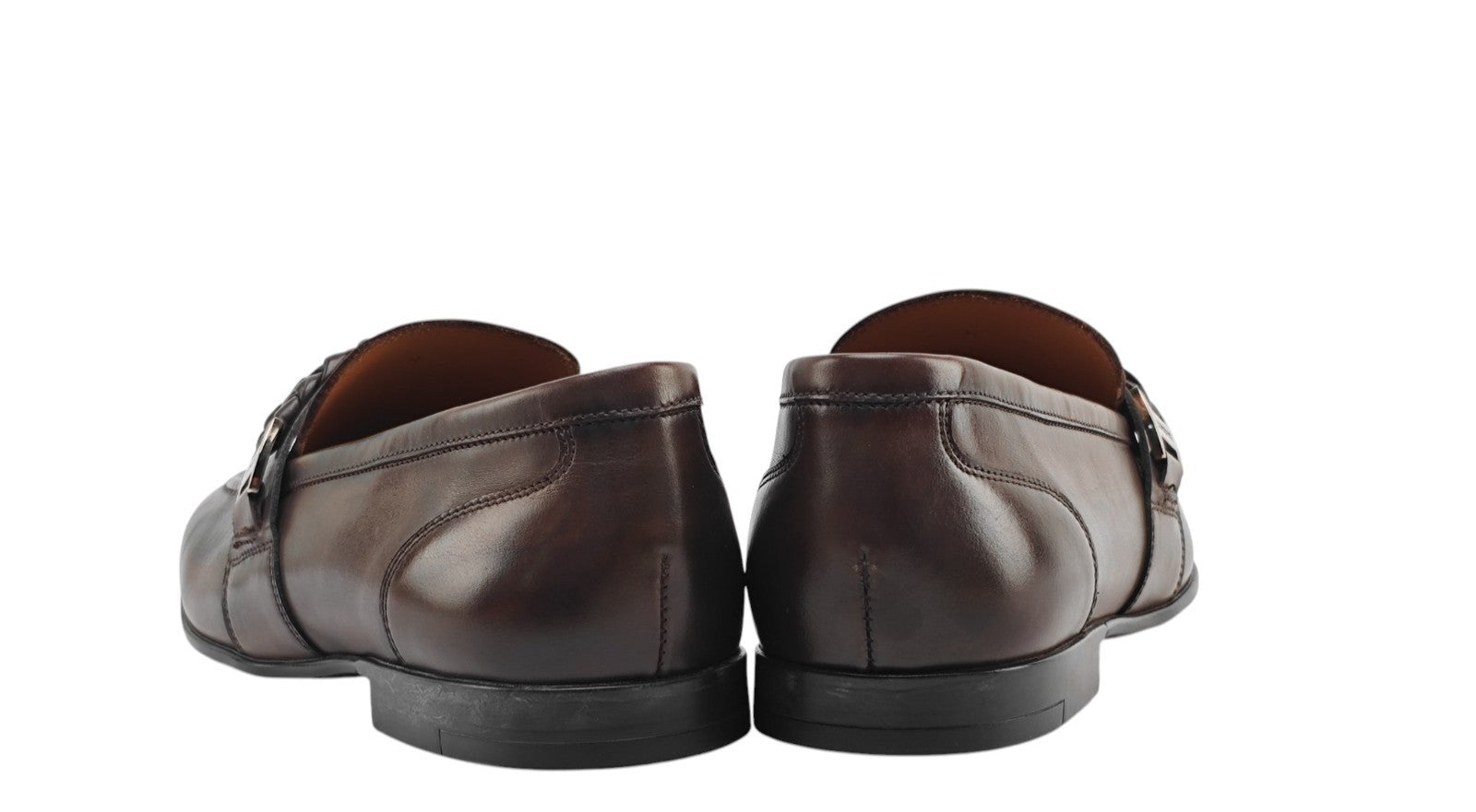 1200$ TESTONI Loafer Shoes Burnished Calf Cigar Brown 8 UK / 9 US / 42 IT