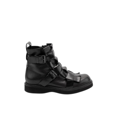 2020$ GIORGIO ARMANI High-Top Boots Shoes Bukled Black Leather 10 UK 11 US 44 IT