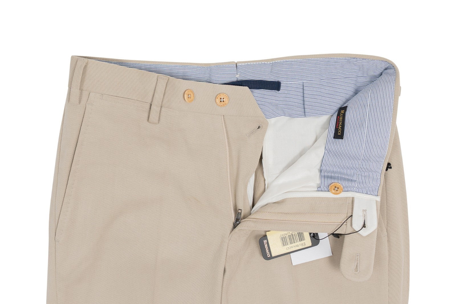 625$ RUBINACCI NAPOLI Beige Trouser Chino Pant Twill Cotton 26 US / 42 EU