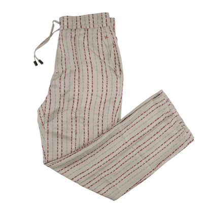 1690$ ISAIA Beige Drawstring Sport Pant 100% Silk Relaxed Fit 32 US / 48 EU