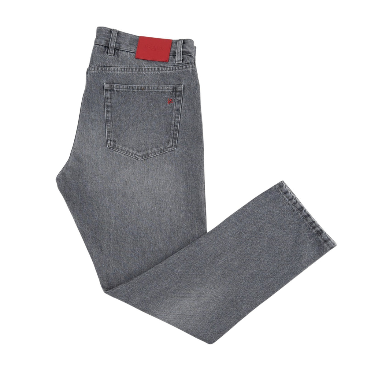 795$ ISAIA Gray Denim Jeans 5 Pocket Pant Cotton 38 US/54 EU Regular Fit