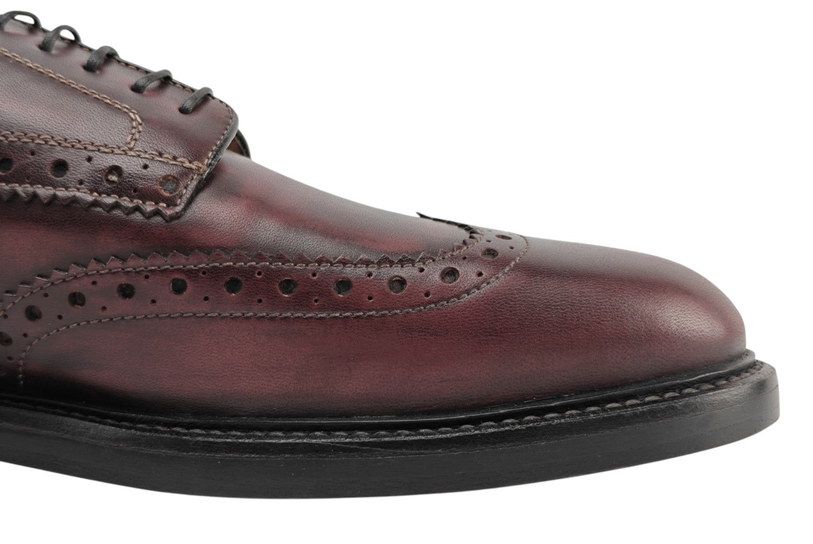 1250$ TESTONI Derby Shoes Shaded Calf Amaranth 8 UK / 9 US / 42 IT
