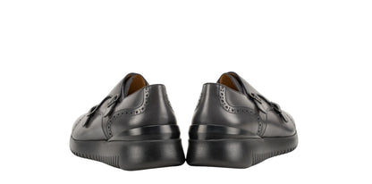 1100$ TESTONI Riace Double Monk Shoes Burnished Calf  Taupe 8 UK / 9 US / 42 IT