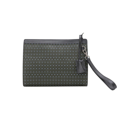 $720 Testoni Bologna Green OPTICAL Calf Hand Clutch Bag + Padlock Key