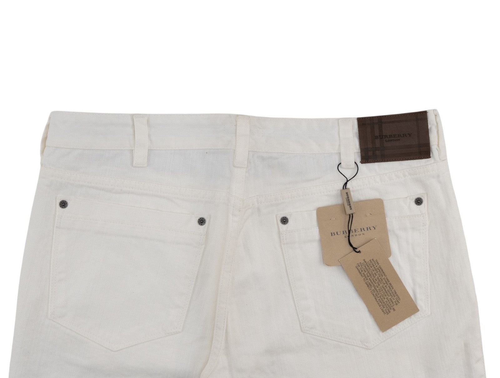 700$ BURBERRY White Pant 5 Pocket Denim Cotton Straight 36 US / 52 EU
