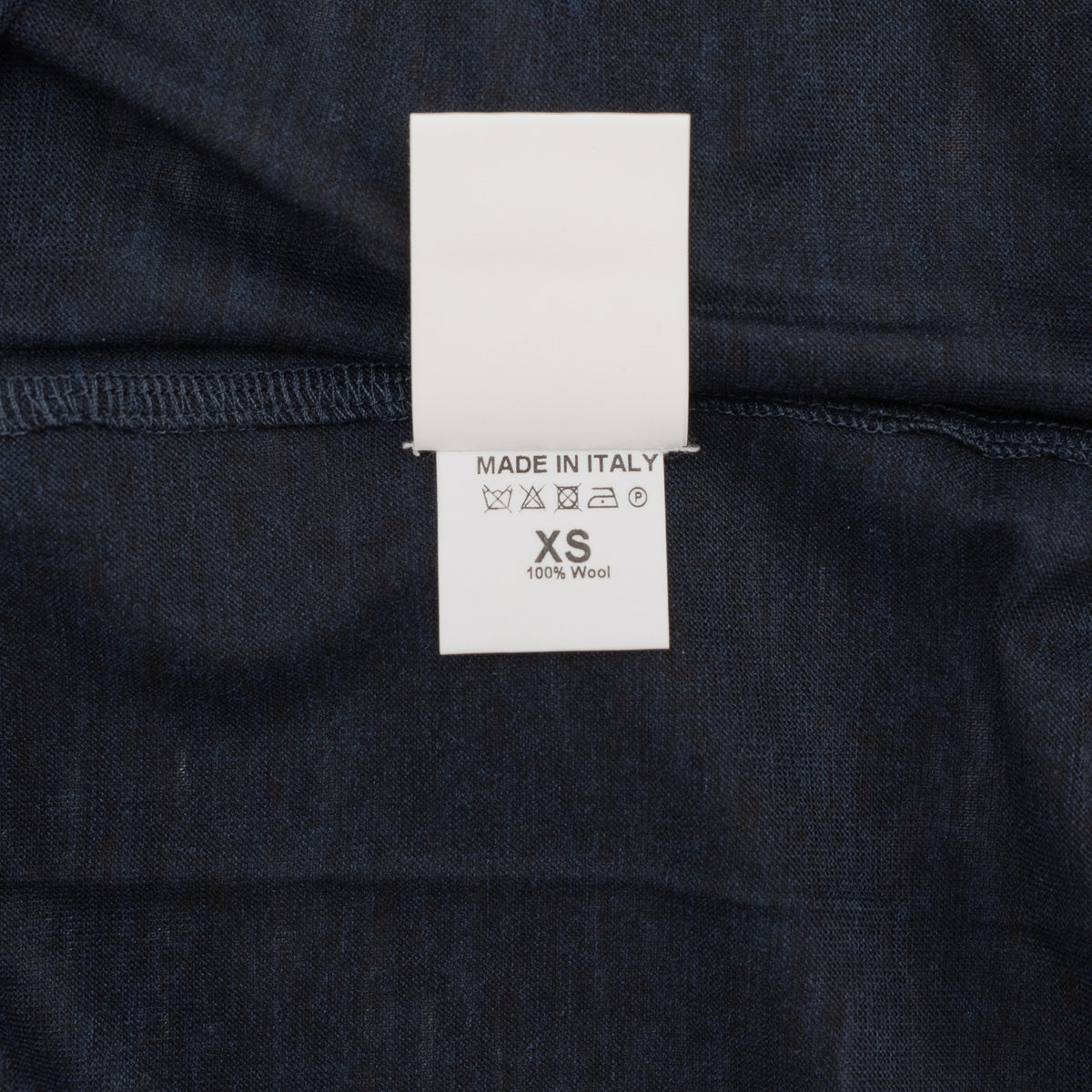 1050$ ISAIA NAPOLI Midnight Blue Handmade Polo Long Sleeve Fine Wool Size XS