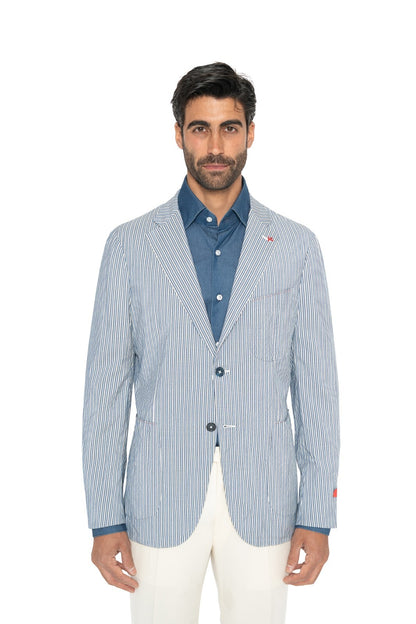 $4800 ISAIA NAPOLI "Comfort"  Blue Jacket Sport Coat Wool Silk 40 US / 50 EU