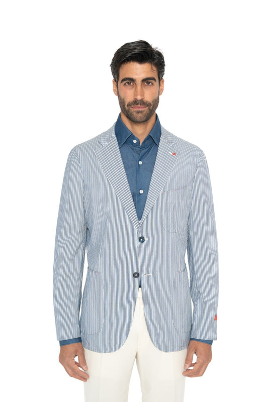 $4800 ISAIA NAPOLI "Comfort"  Blue Jacket Sport Coat Wool Silk 40 US / 50 EU
