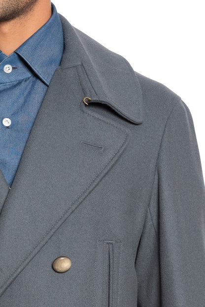 $1800 BOGLIOLI Double Breasted Blue Peacoat Coat Wool Cashmere 38 US / 48 EU
