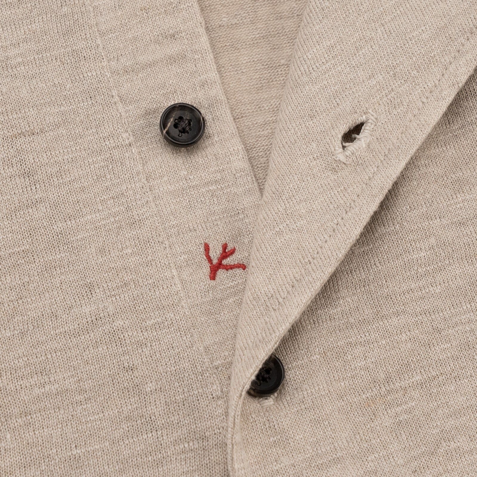 850$ ISAIA NAPOLI Beige Short Sleeve Handmade Polo 100% Linen