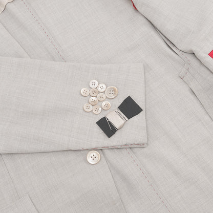 $6600 ISAIA NAPOLI "Domenico" Light Beige Suit Soft Wool  40 US / 50 EU 8R