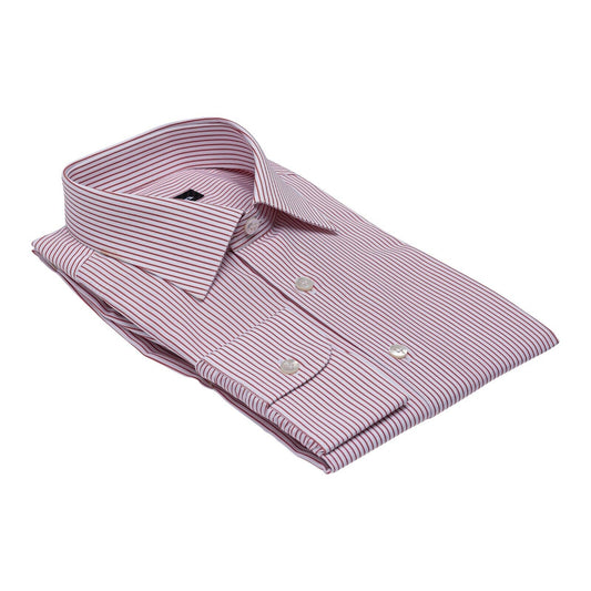 690$ LUXURY GERLIN Shirt Striped Red - White Cotton 16 - 41 3C ZILLI