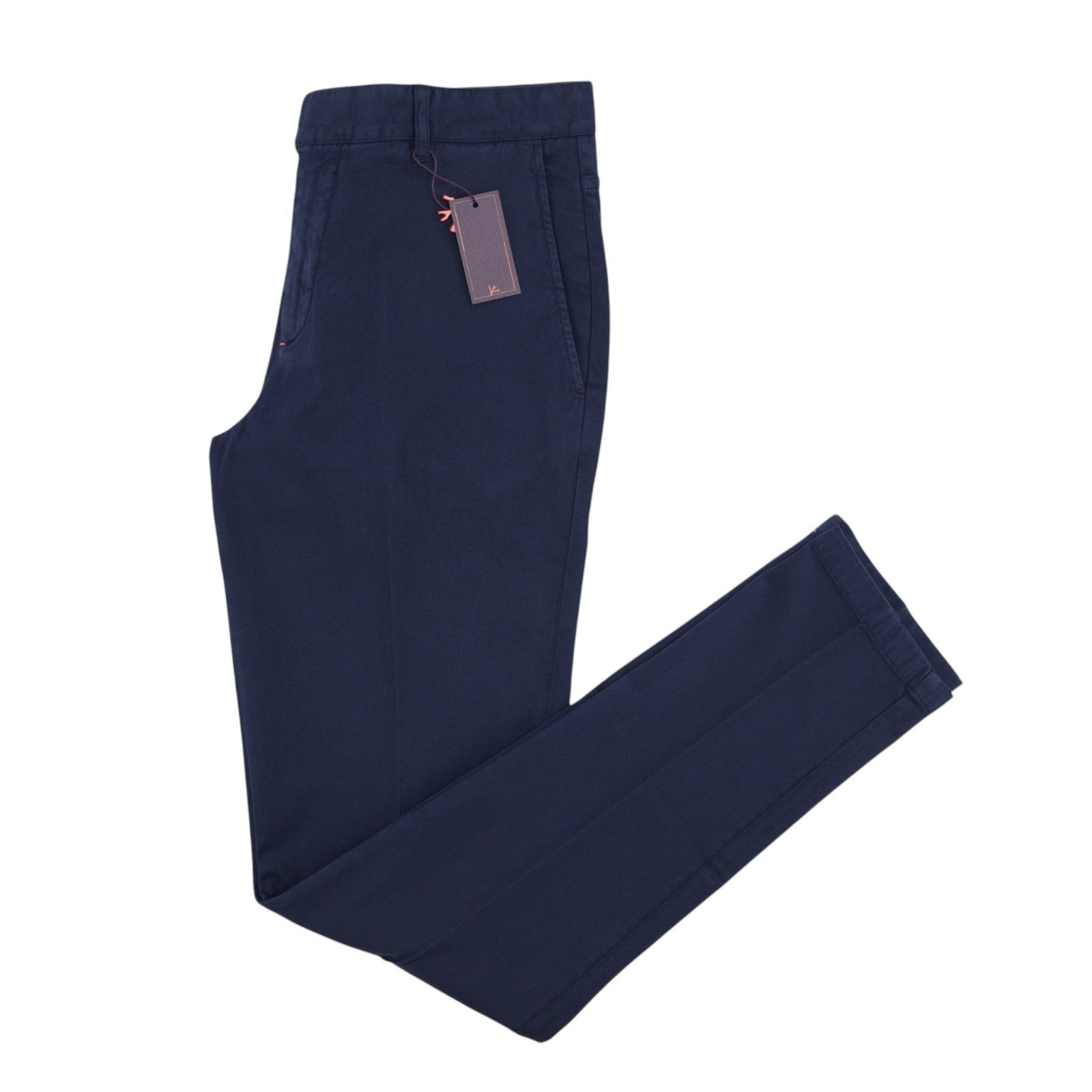 700$ ISAIA NAPOLI Blue Navy Chino Trouser Pant Cotton Cashmere 32 US / 48 EU
