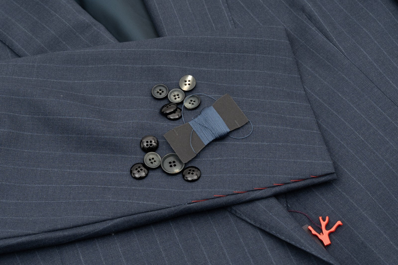 $5900 ISAIA "Made to Measure" Striped Blue Suit Wool 56 US / 66 EU