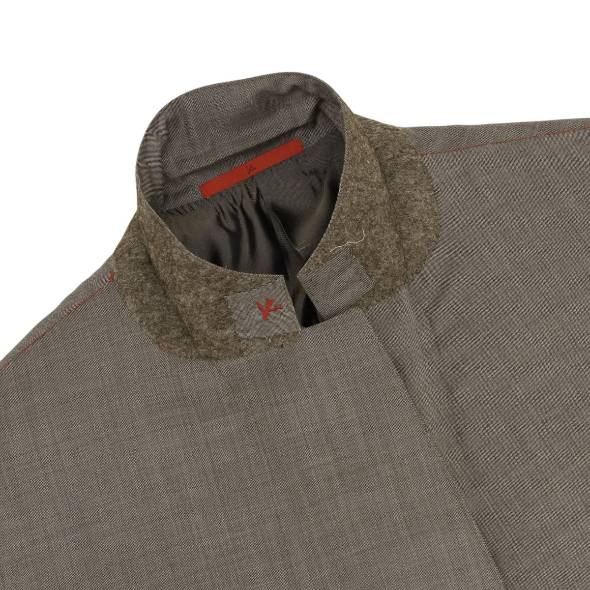 $7255 ISAIA NAPOLI "Sanita" Taupe Suit Extralight Fine Wool 50 US / 60 EU 8R