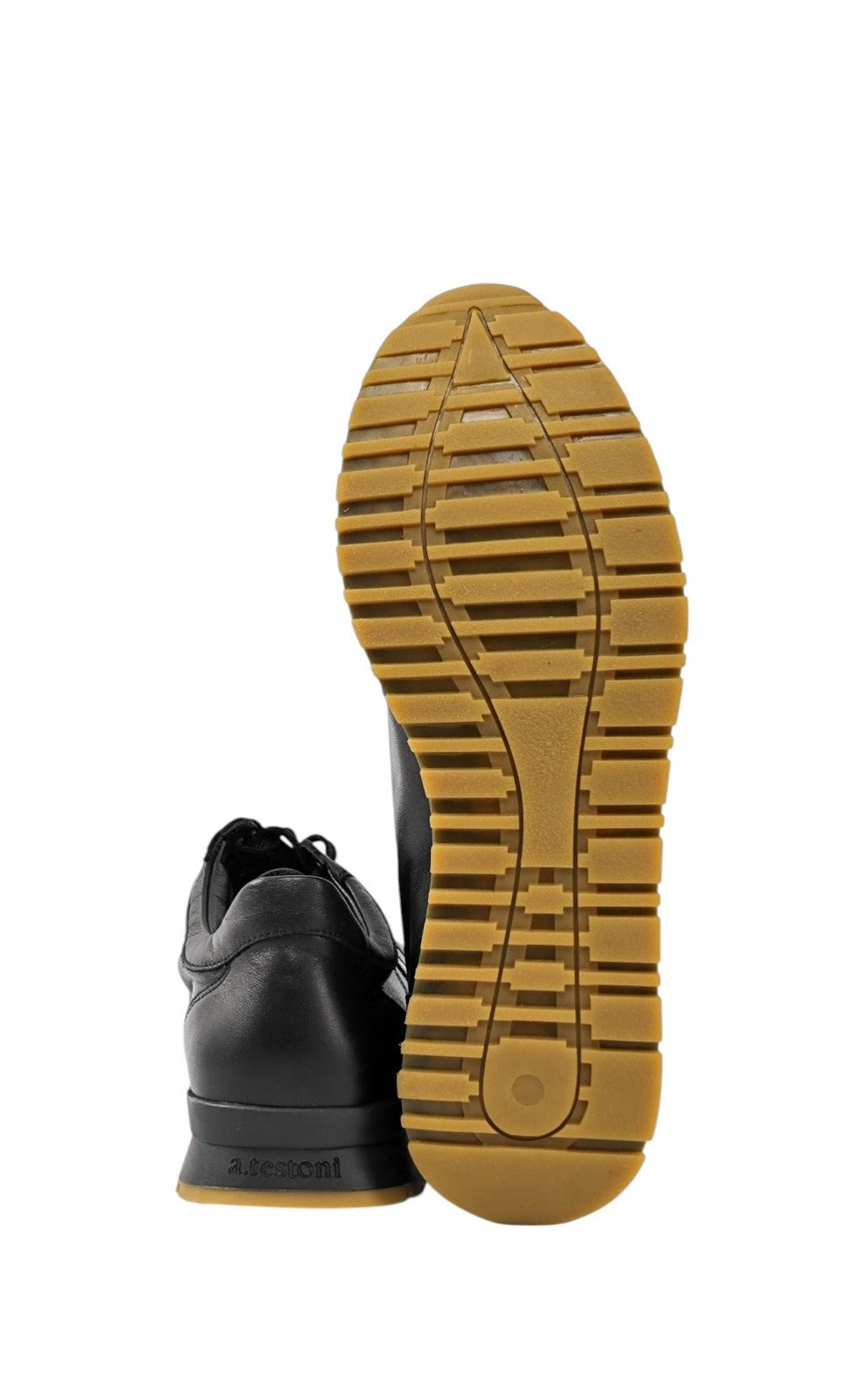 750$ TESTONI Black Sport Sneaker Shoes Calf Rubber Sole 8 UK  / 9 US / 42 IT