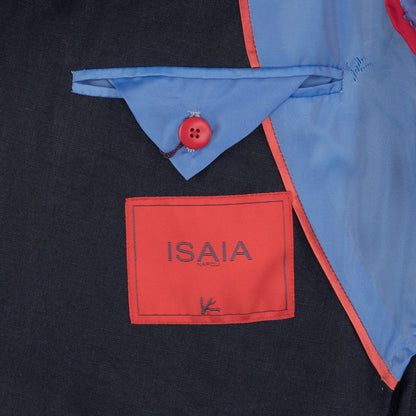 $5690 ISAIA "Capri" Dark Blue Jacket Sport Coat 100% Linen 48 US / 58 EU  8R