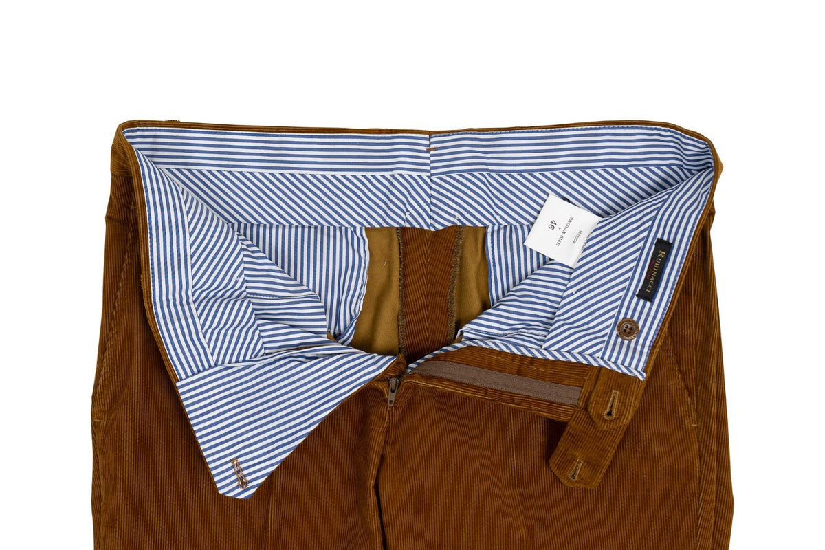 625$ RUBINACCI NAPOLI "Luca" Rust Cotton Corduroy Trouser Pant Made in Napoli
