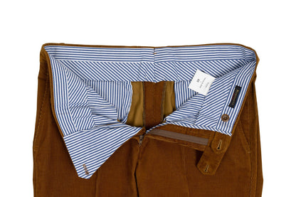 625$ RUBINACCI NAPOLI "Luca" Rust Cotton Corduroy Trouser Pant Made in Napoli