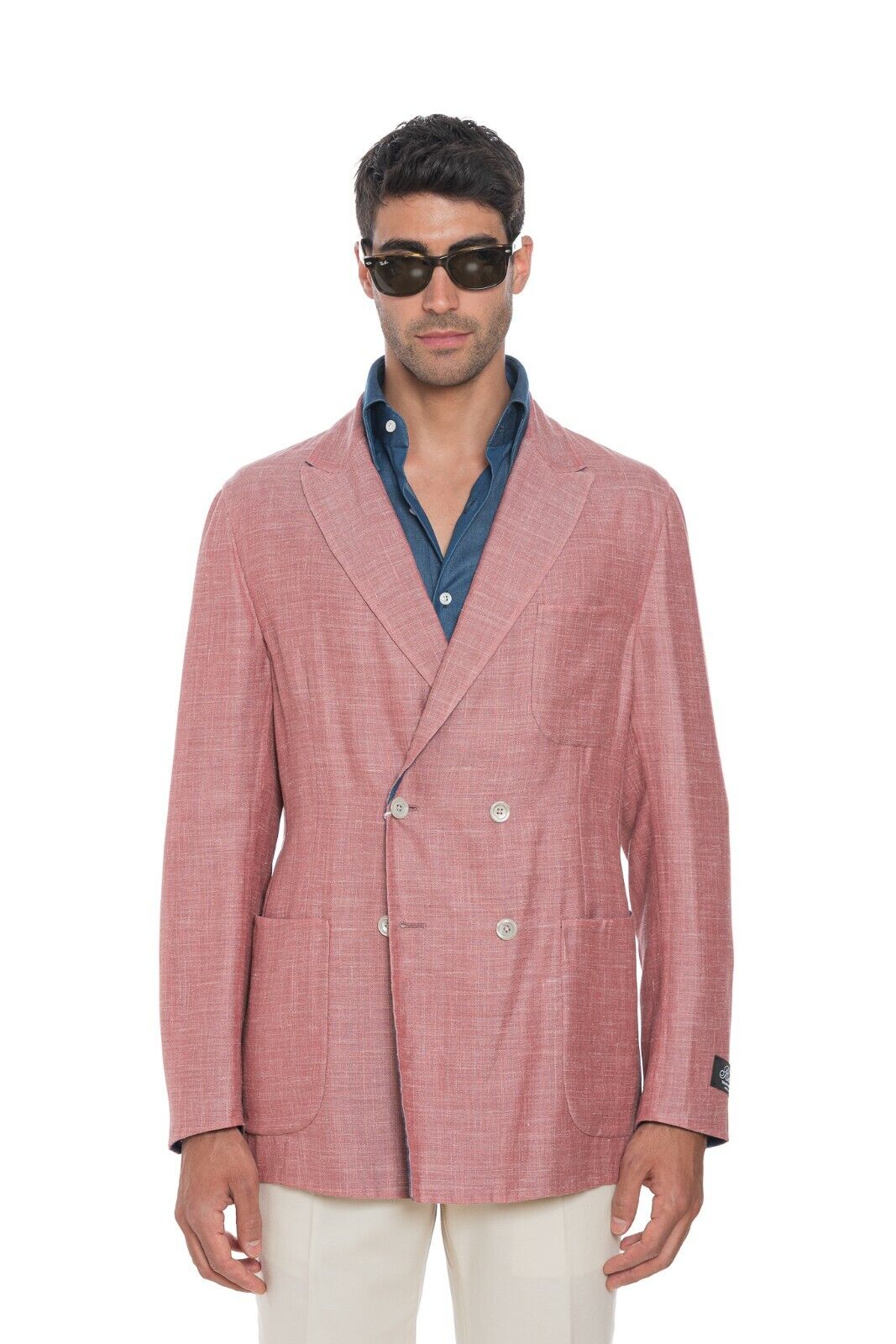 2380$ BELVEST Reversible Jacket Wool Silk Linen Blue / Pink 40 US / 50 EU  8R