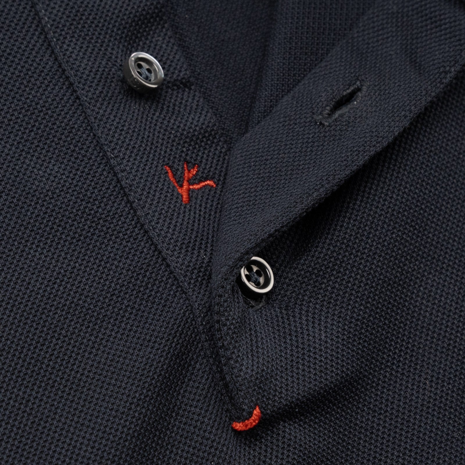575$ ISAIA NAPOLI Cotton Piquet Short Sleeve Handmade Polo Blue Navy