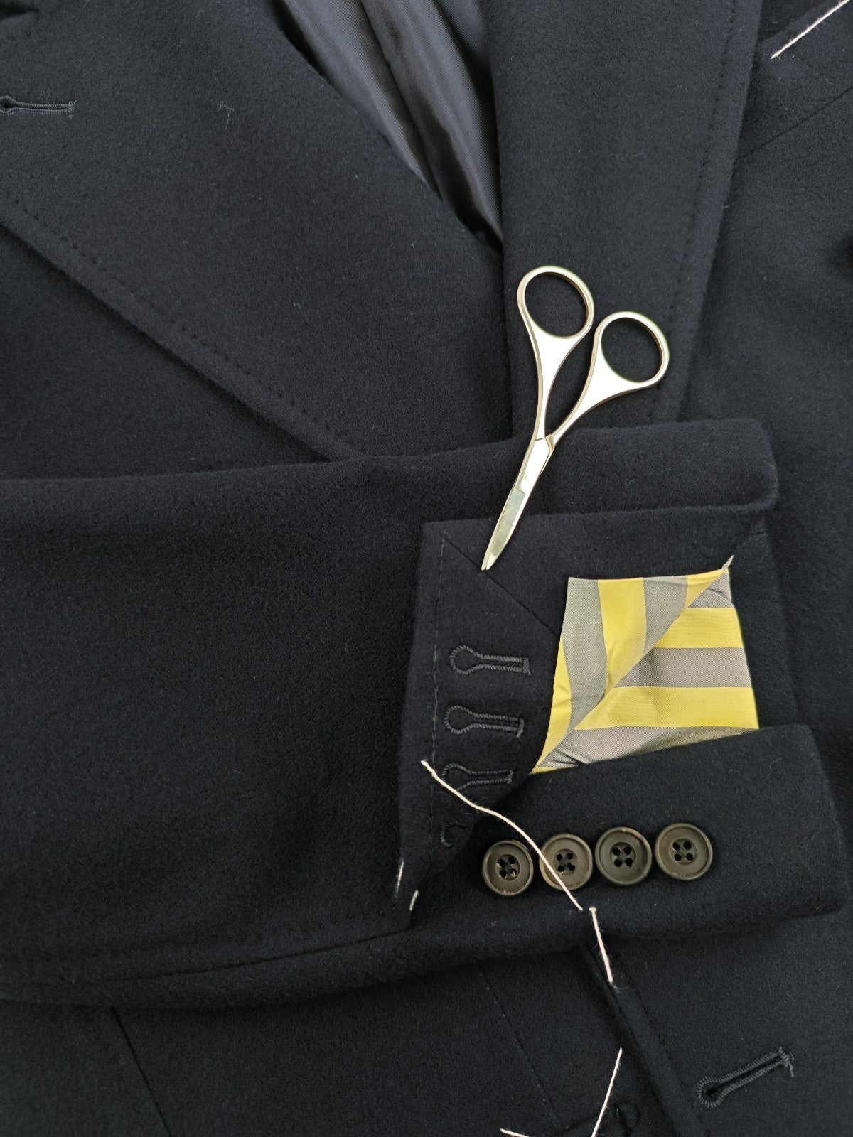 $1870 RUBINACCI NAPOLI "Skyfall" Blue Double Breasted Jacket Wool 36 US / 46 EU