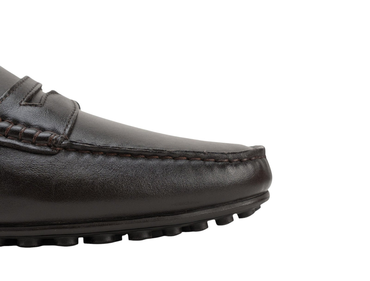 1200$ TESTONI "Portocervo" Driver Loafer Shoes Calf Cigar  8 UK / 9 US / 42 IT