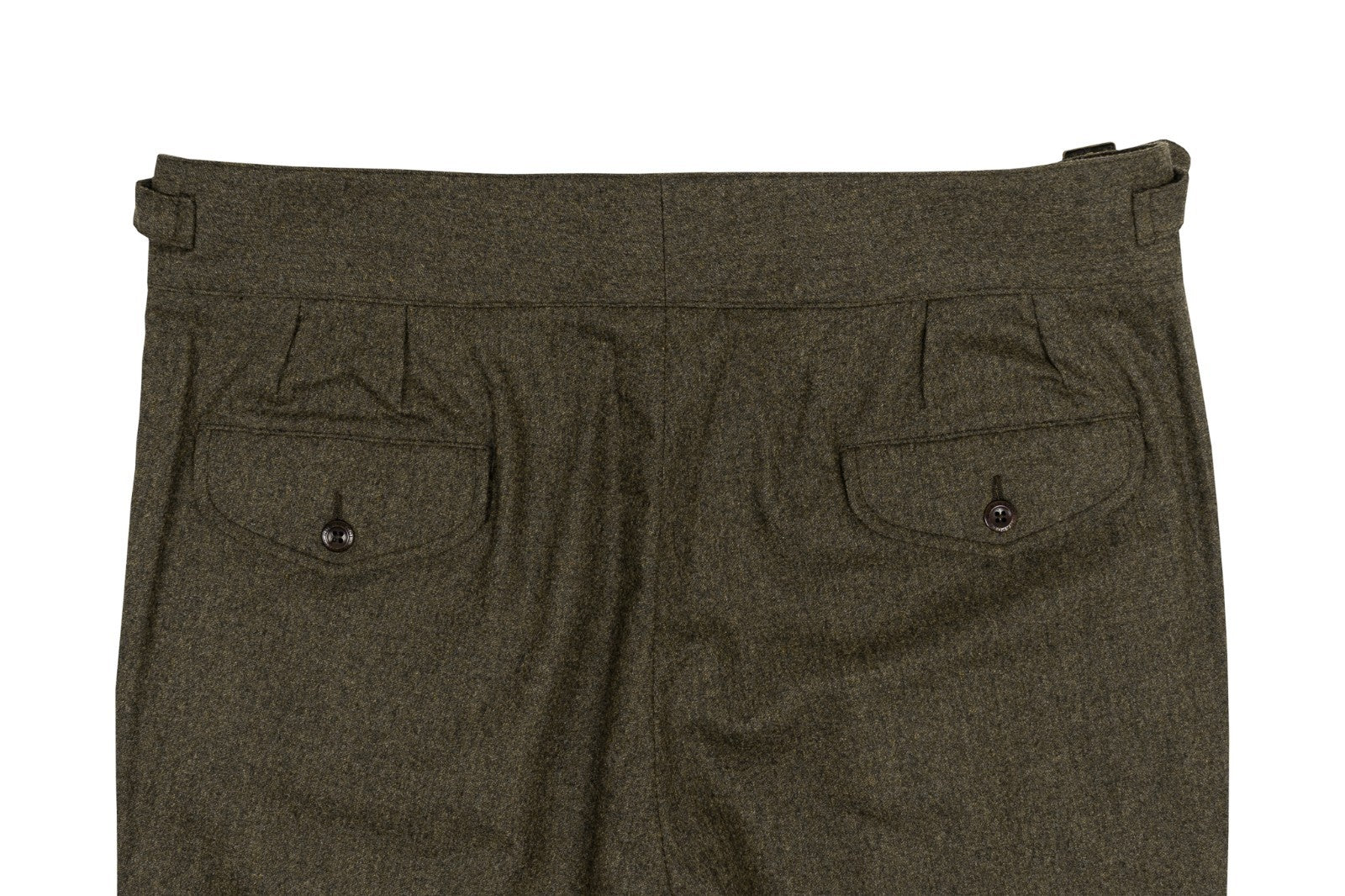 720$ RUBINACCI NAPOLI "Manny" Green High Rise Pant Gurkha Wool / Cashmere