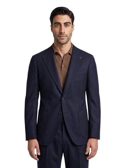 $6600 ISAIA NAPOLI "Domenico" Blue Navy Suit Soft Wool  38 US / 48 EU 7R
