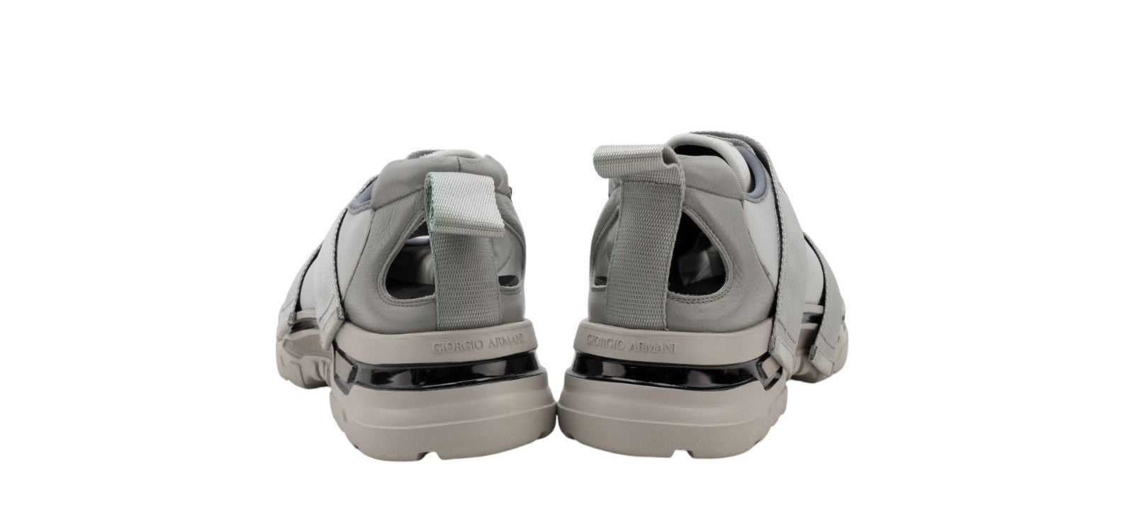 1450$ GIORGIO ARMANI Sneakers Shoes Strapped Ice Gray Suede  10 UK 11 US 44 IT