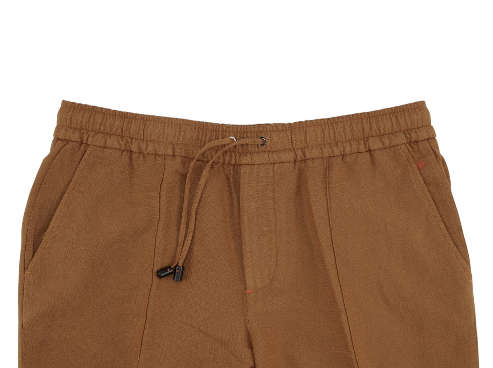 1125$ ISAIA NAPOLI Rust Drawstring Pant Relaxed Fit Cotton - Linen 40 US / 56 EU
