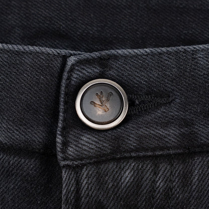 795$ ISAIA Black Washed Denim Jeans 5 Pocket Pant Cotton Slim Fit 36 US / 52 EU