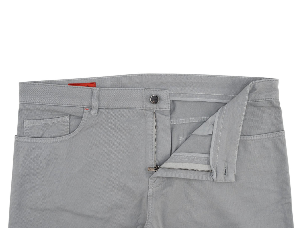 690$ ISAIA NAPOLI Gray 5 Pockets Jeans Pant Denim Cotton Regular 40 US / 56 EU