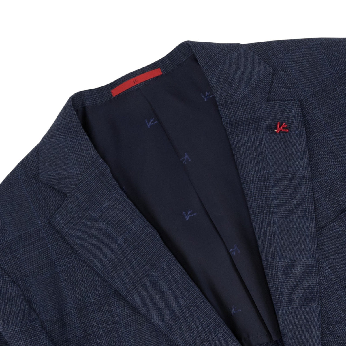 $6700 ISAIA "Sanita" Blue Suit Wool Glen Plaid Comfort Project 42 US / 52 EU 7R