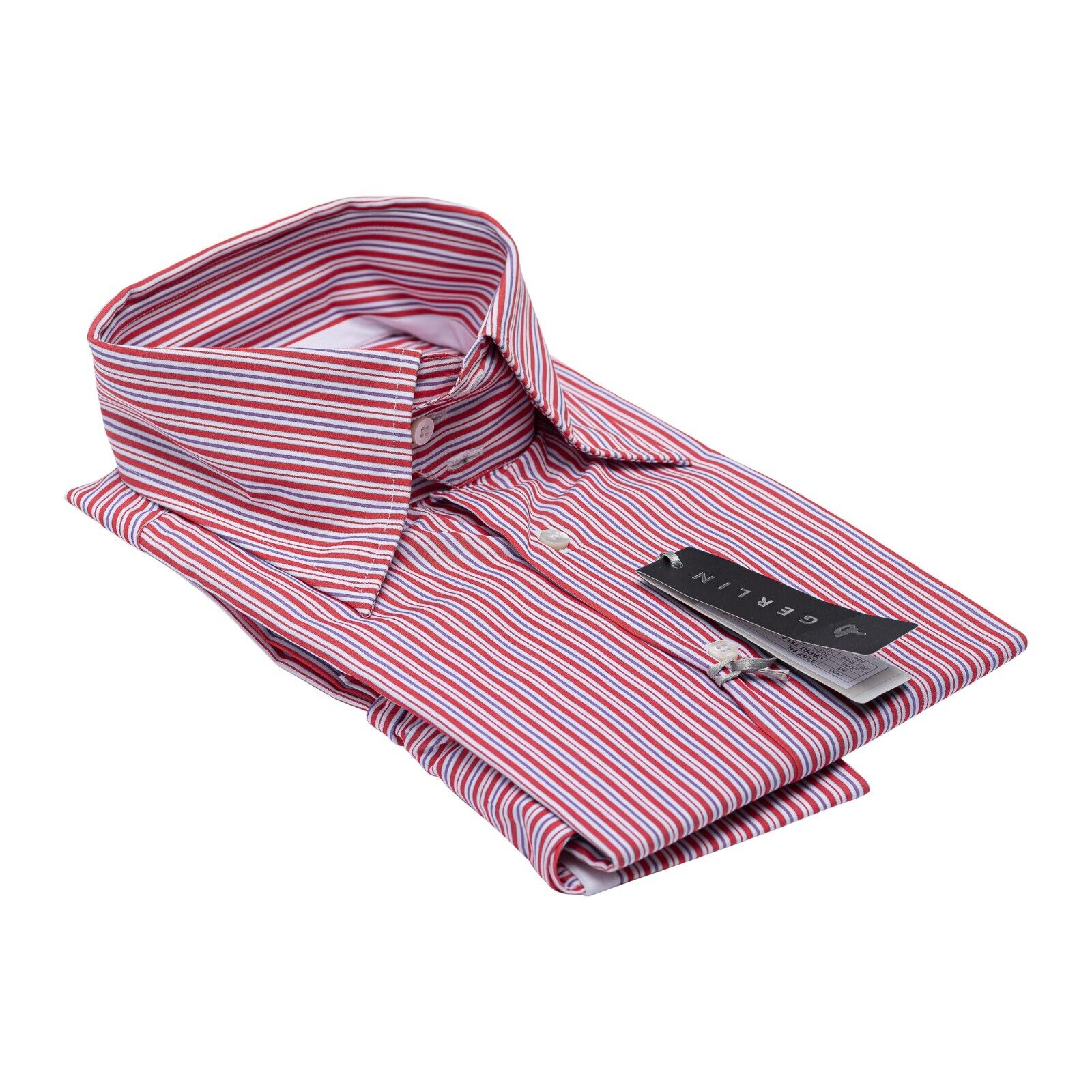 750$ LUXURY GERLIN Shirt Triple Buttons ALUMO Cotton 16 - 41 9Q BIJAN