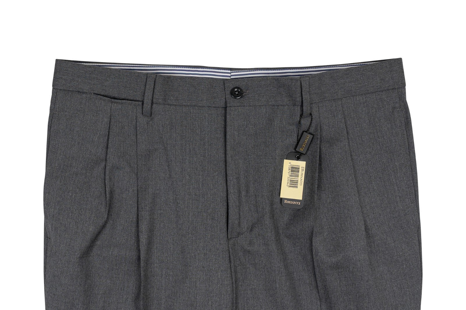 670$ RUBINACCI NAPOLI Gray Trouser Pant Worsted Wool 34 US / 50 EU