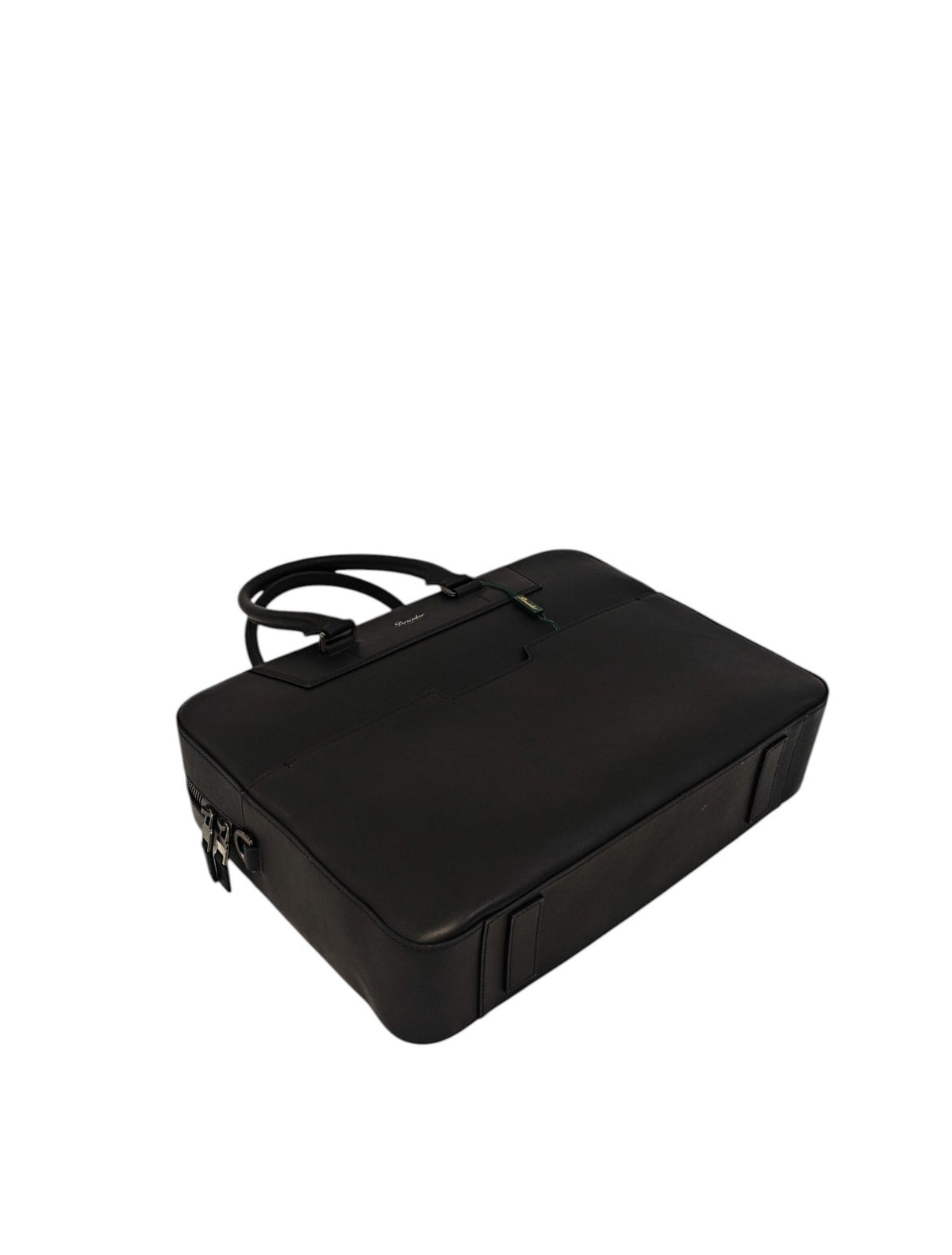 1240$ PINEIDER FIRENZE "Metro Smooth" Black Calf PC Briefcase Bag Document Case