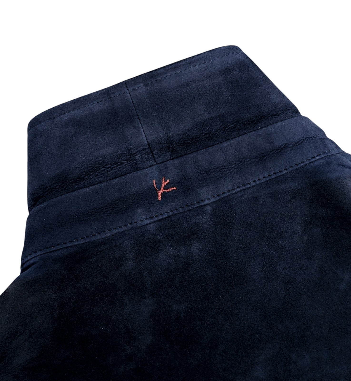 5500$ ISAIA Blue Navy Overshirt Jacket 100% Suede Lambskin Leather 38 US / 48 EU