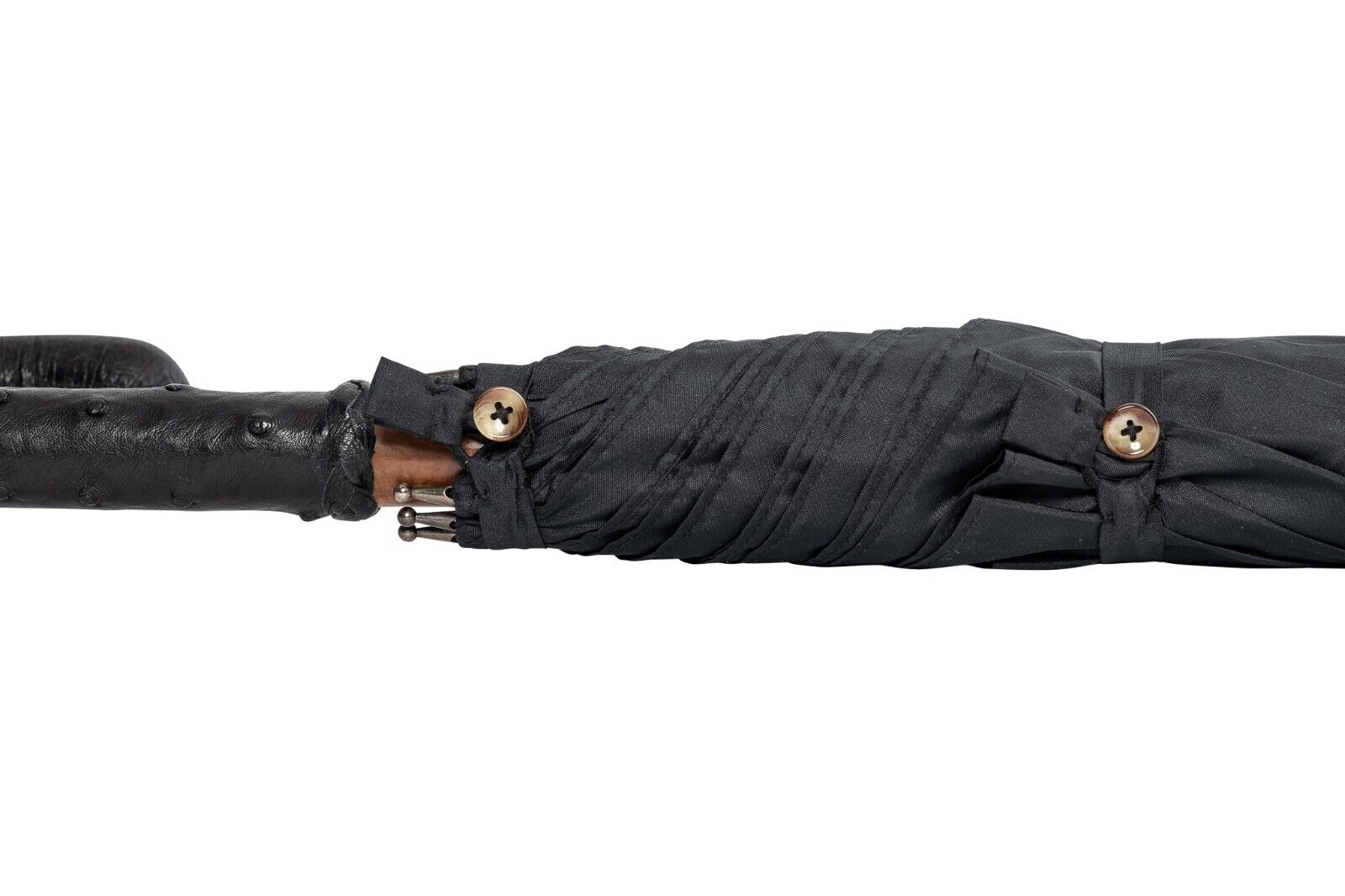 RARE!! MARIO TALARICO NAPOLI Umbrella Black Handmade Real "OSTRICH" Handle