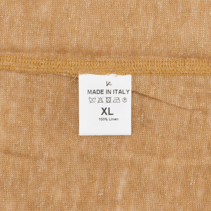 750$ ISAIA NAPOLI Rust Hand-Sewn T-Shirt 100% Linen Size XL - Made in Italy