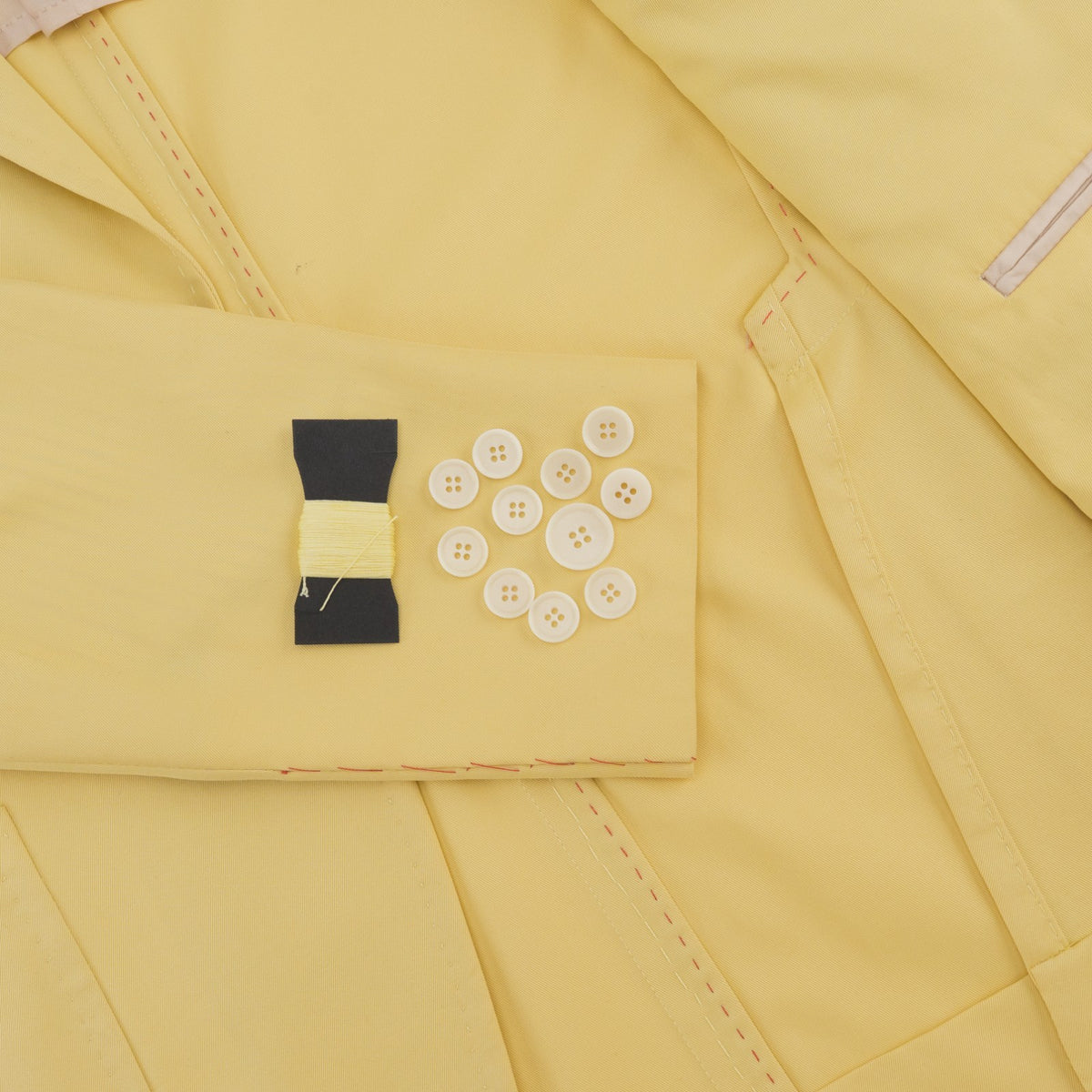 $5100 ISAIA NAPOLI "Capri" Yellow Hand-Sewn Suit Cotton  36 US / 46 EU 8R