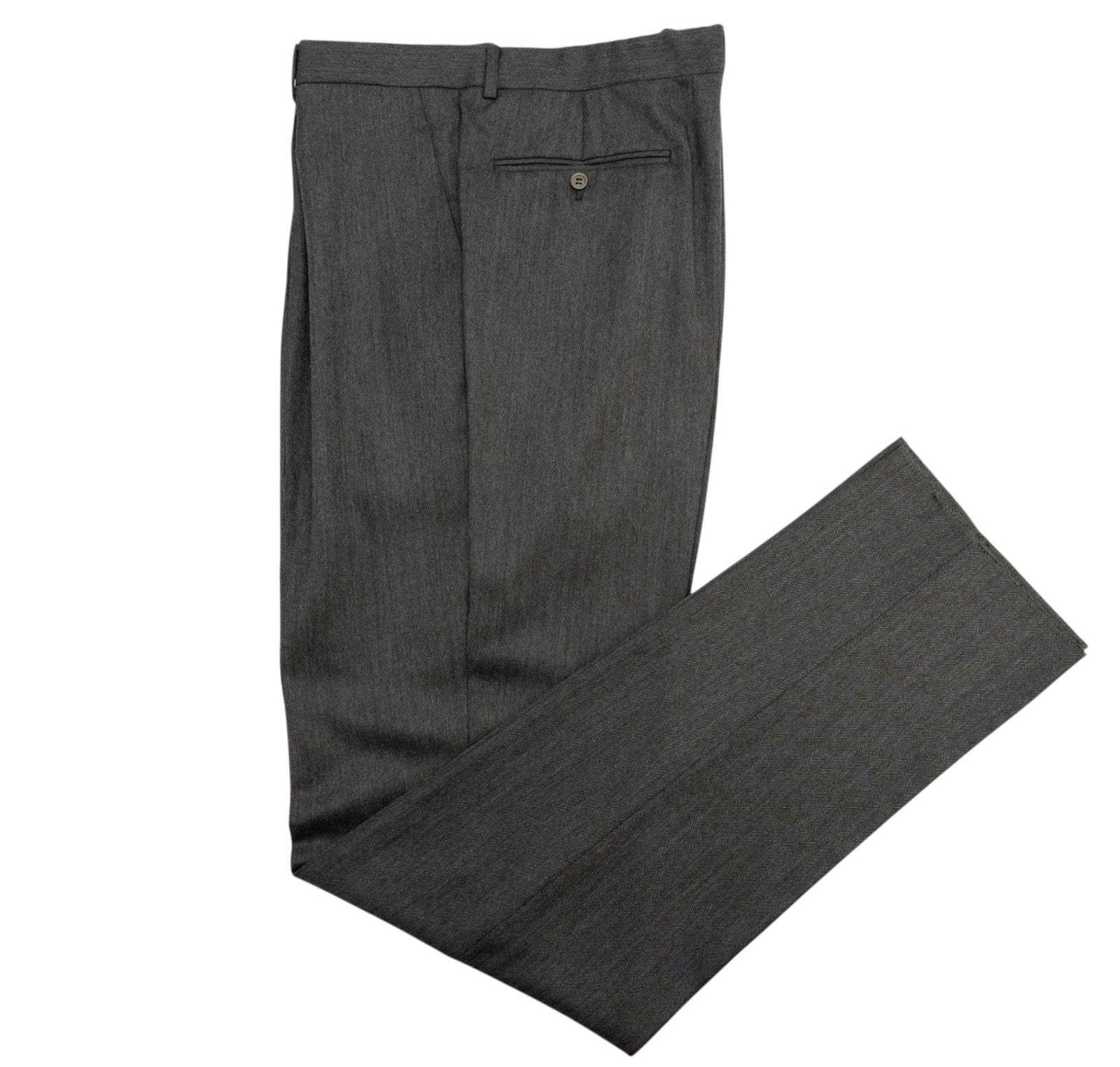 3480$ BURBERRY LONDON Suit Dark Gray Herringbone 100% Cashmere 48 US /  58 IT